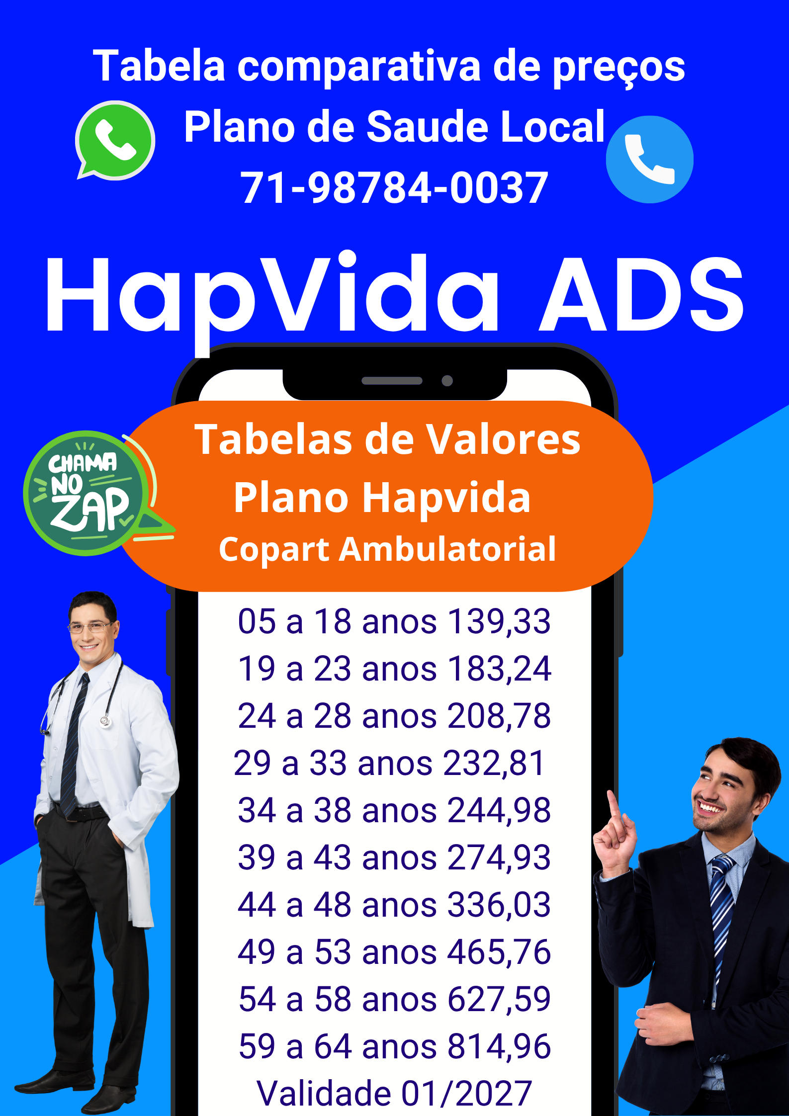 Plano de Saúde Hapvida Intermedica Adesão individual, tabelas hapvida