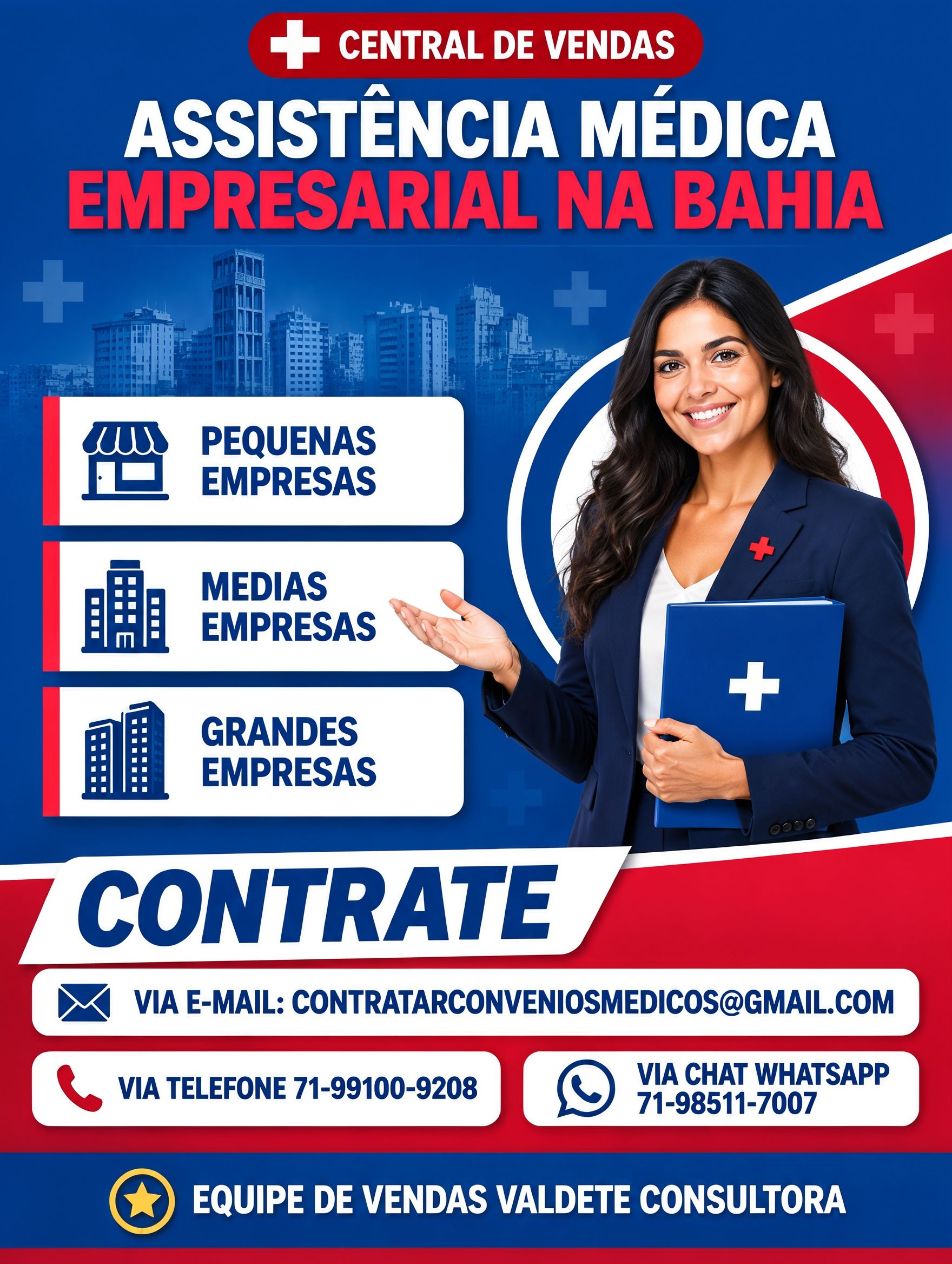 Anúncio de assistência médica empresarial na Bahia, planos de saude ba contatos por e-mail, telefone e WhatsApp