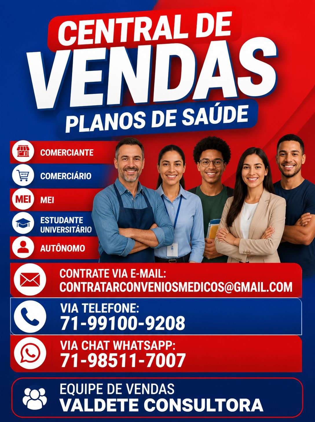 central de vendas de planos de saúde na bahia, equipe de vendas planos de saude ba, contatos por e-mail, telefone e WhatsApp contratar plano de saude na bahia, telefone corretora plano de saude na bahia