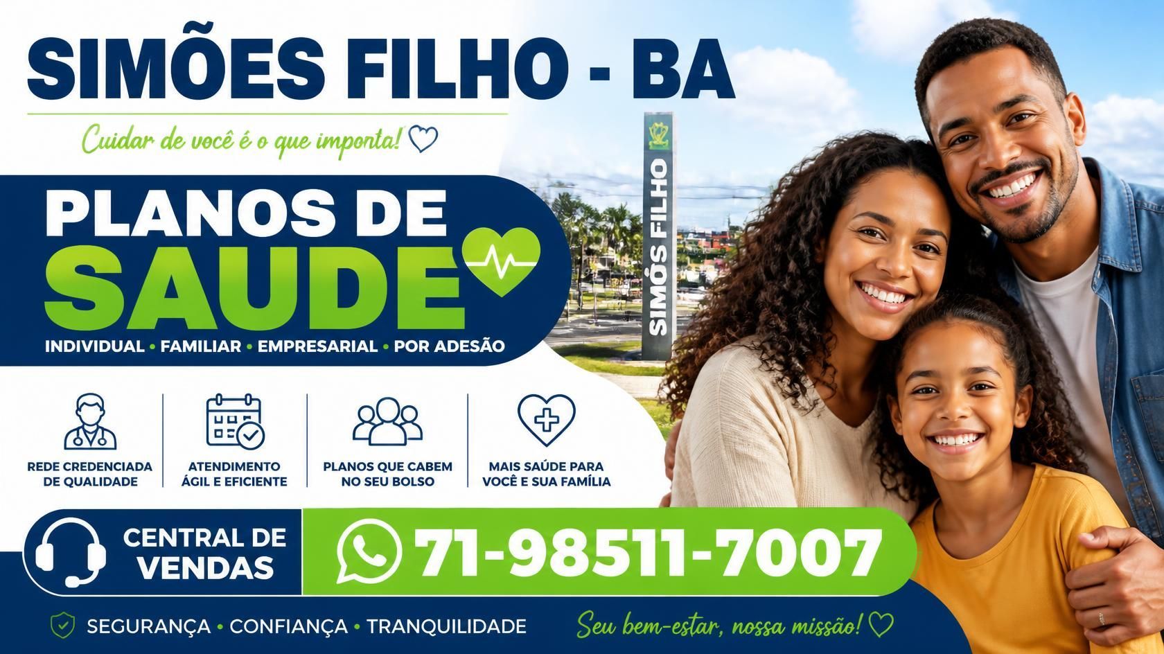 Tabelas Planos de Saude Adesão Individual em Simoes Filho-BA, Corretores Vendas de Planos de Saude -BA. Cotação de preços, tabelas Comparativas de preços, Emissão de propostas. Fale com nossa Central de Vendas 71-99100-9208, planos de saude na bahia, Corretora Plano de Saude na Bahia, Corretor Plano de Saude na Bahia, Tabela de preços planos de saude na bahia, Corretores planos de Saude na Bahia, Telefone Corretor Plano de Saude na Bahia, Planos de Saude ba, Planos d Saude na bahia