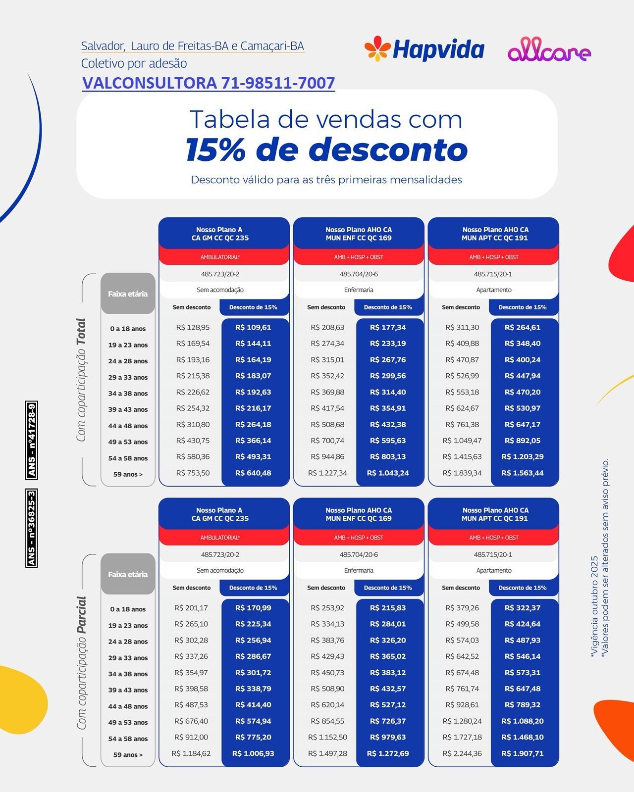 Plano de Saude Hapvida Intermedica Adesão Individual
Salvador (BA), Lauro de Freitas (BA), Camaçari (BA), Feira de Santana (BA)