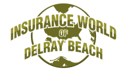 The logo for the insurance world of delray beach