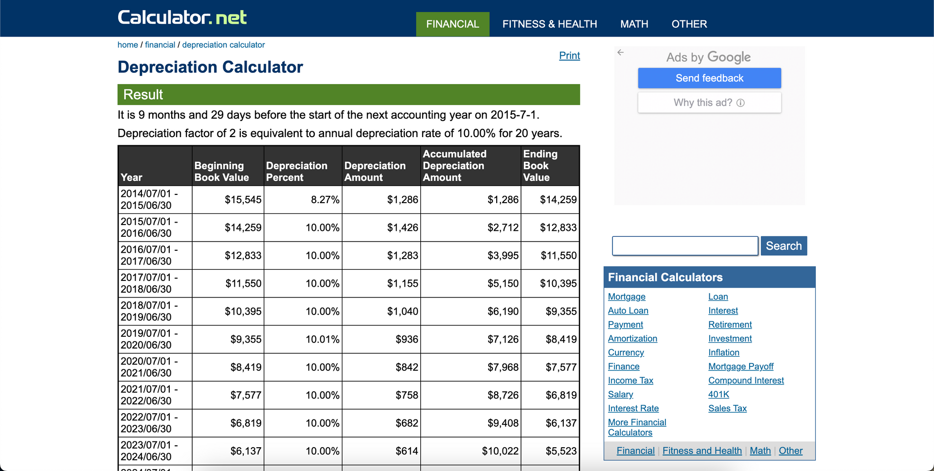 Depreciation Calculator