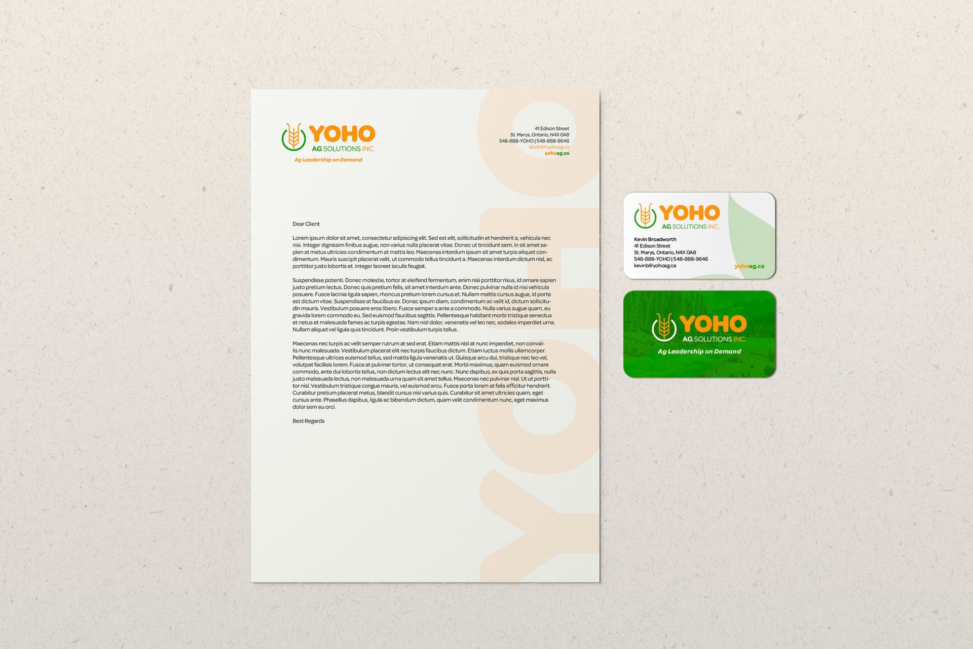 Yoho stationery design