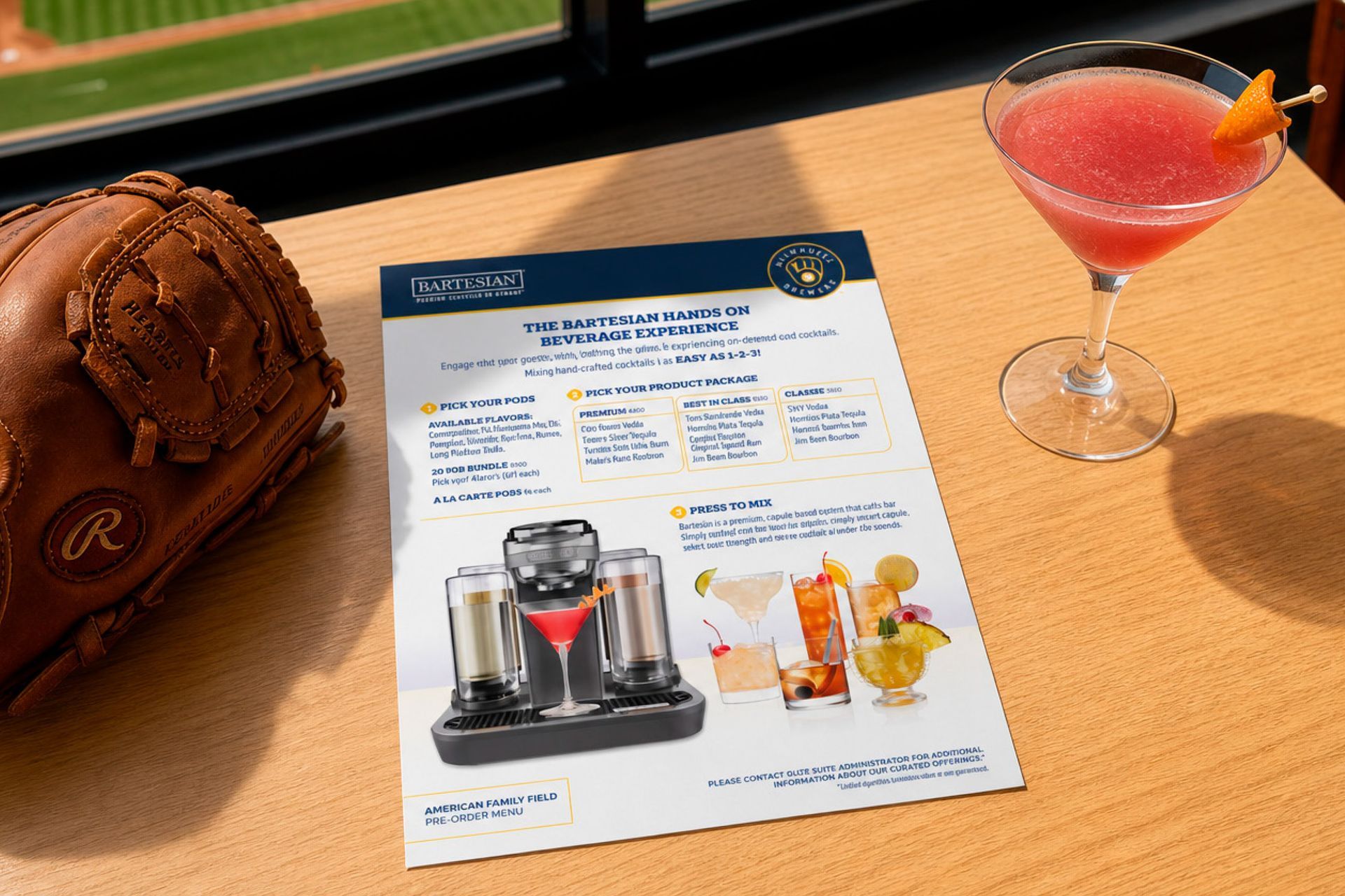 Commercial division - custom menus for premier sports leagues
