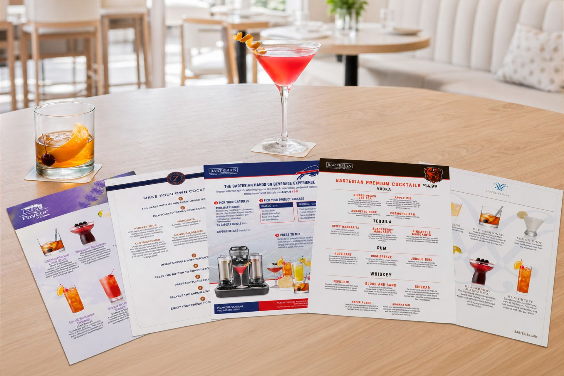 Commercial division - custom menus for premier sports leagues