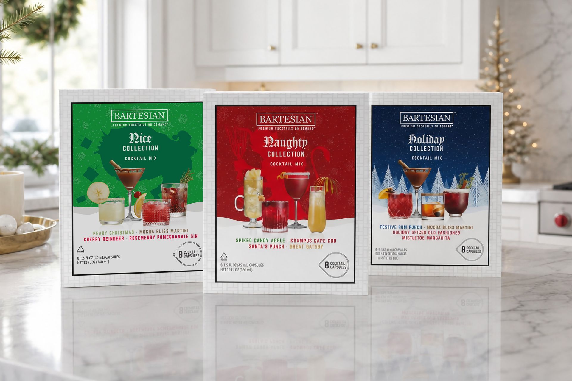 Alcohol capsule - 8 capsule packaging design - seasonal versions