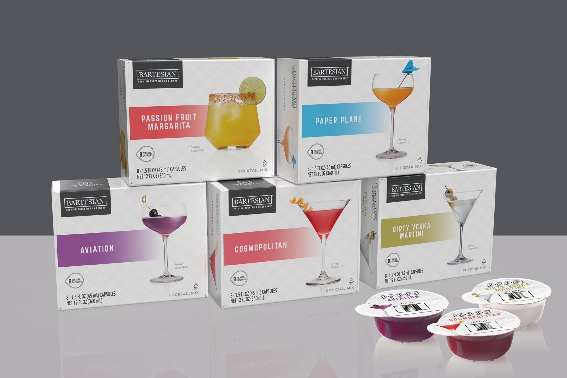 Cocktail capsules packaging design - box and lids