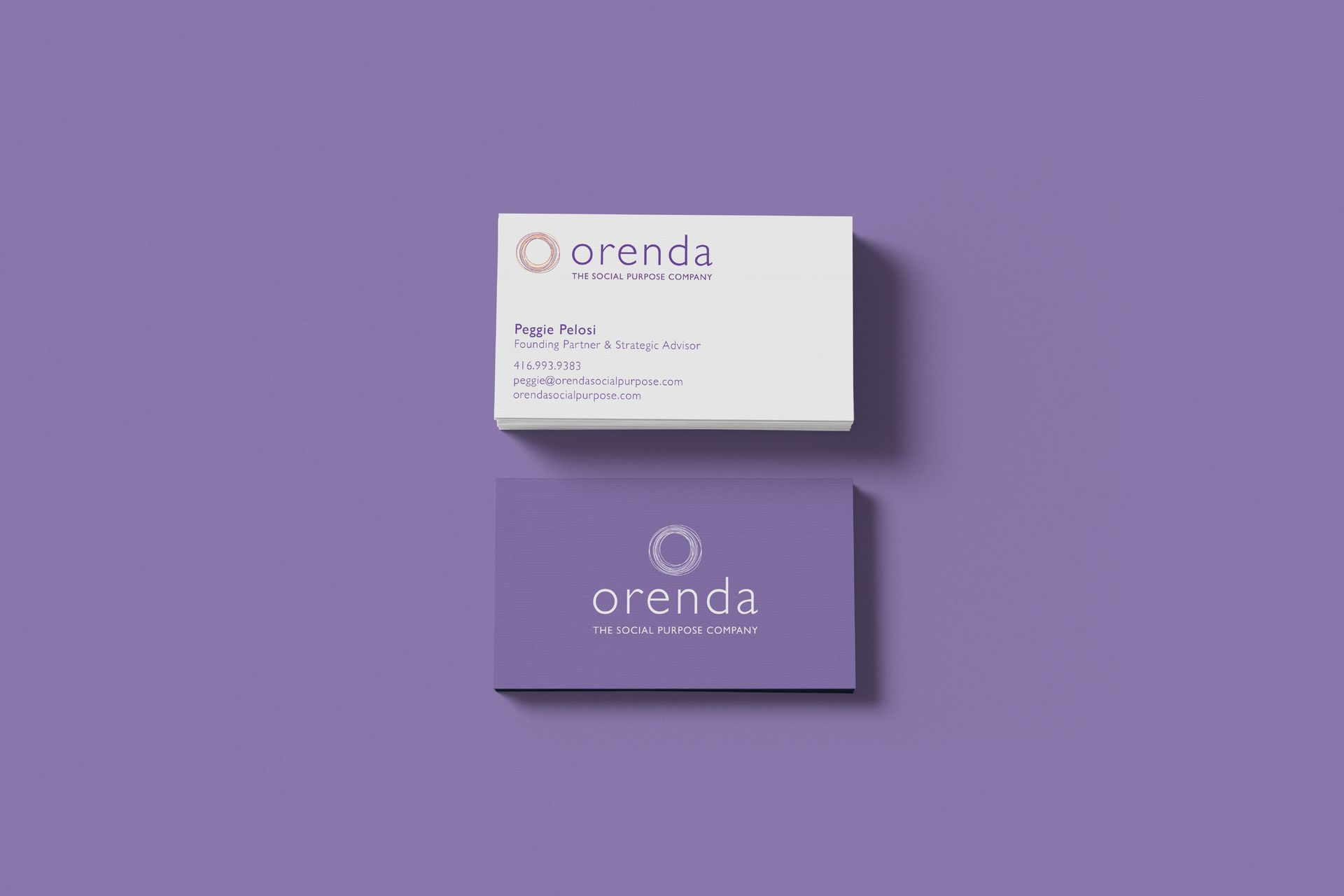 Business card design as part of a branding project.