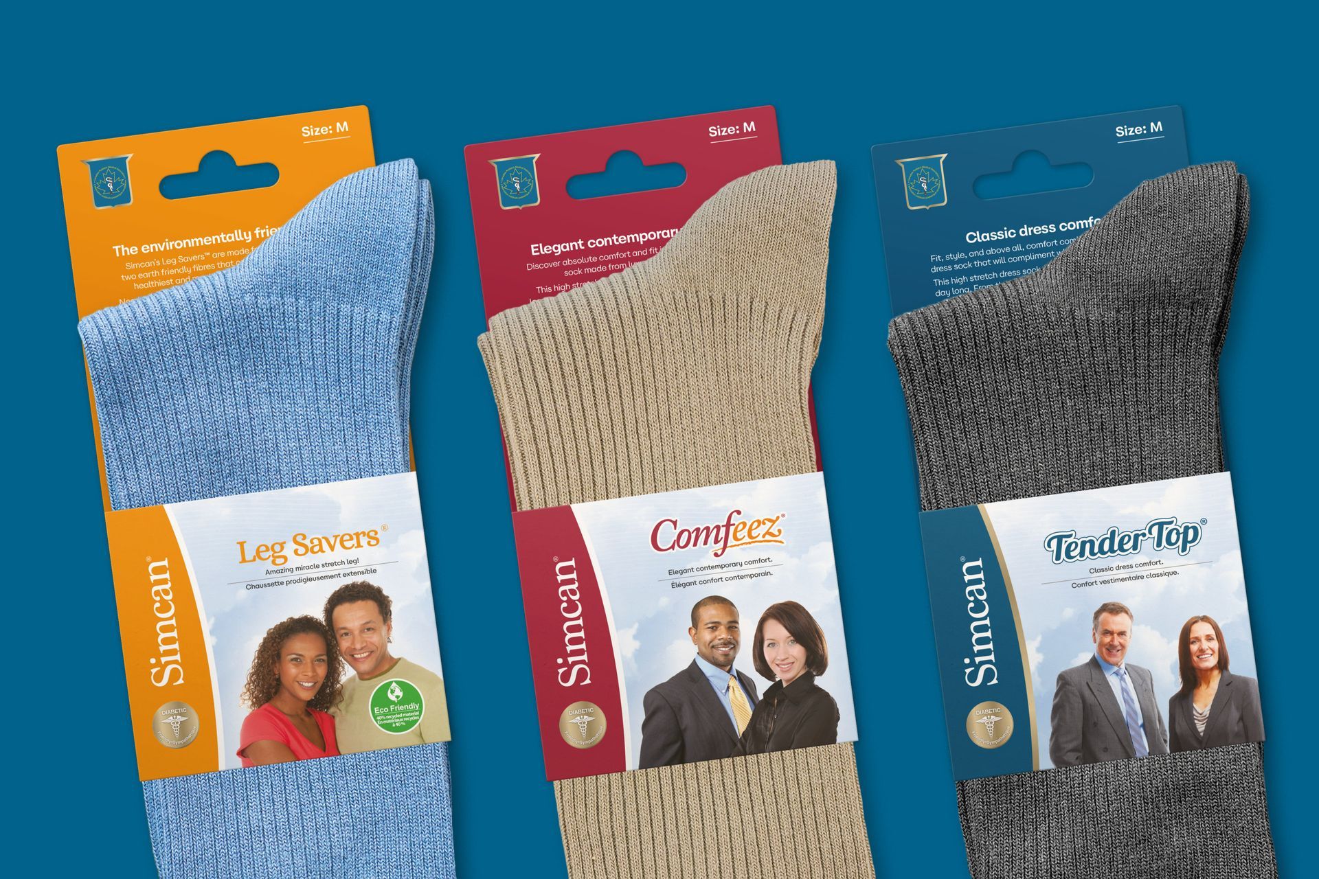 Simcan socks packaging and product branding strategy