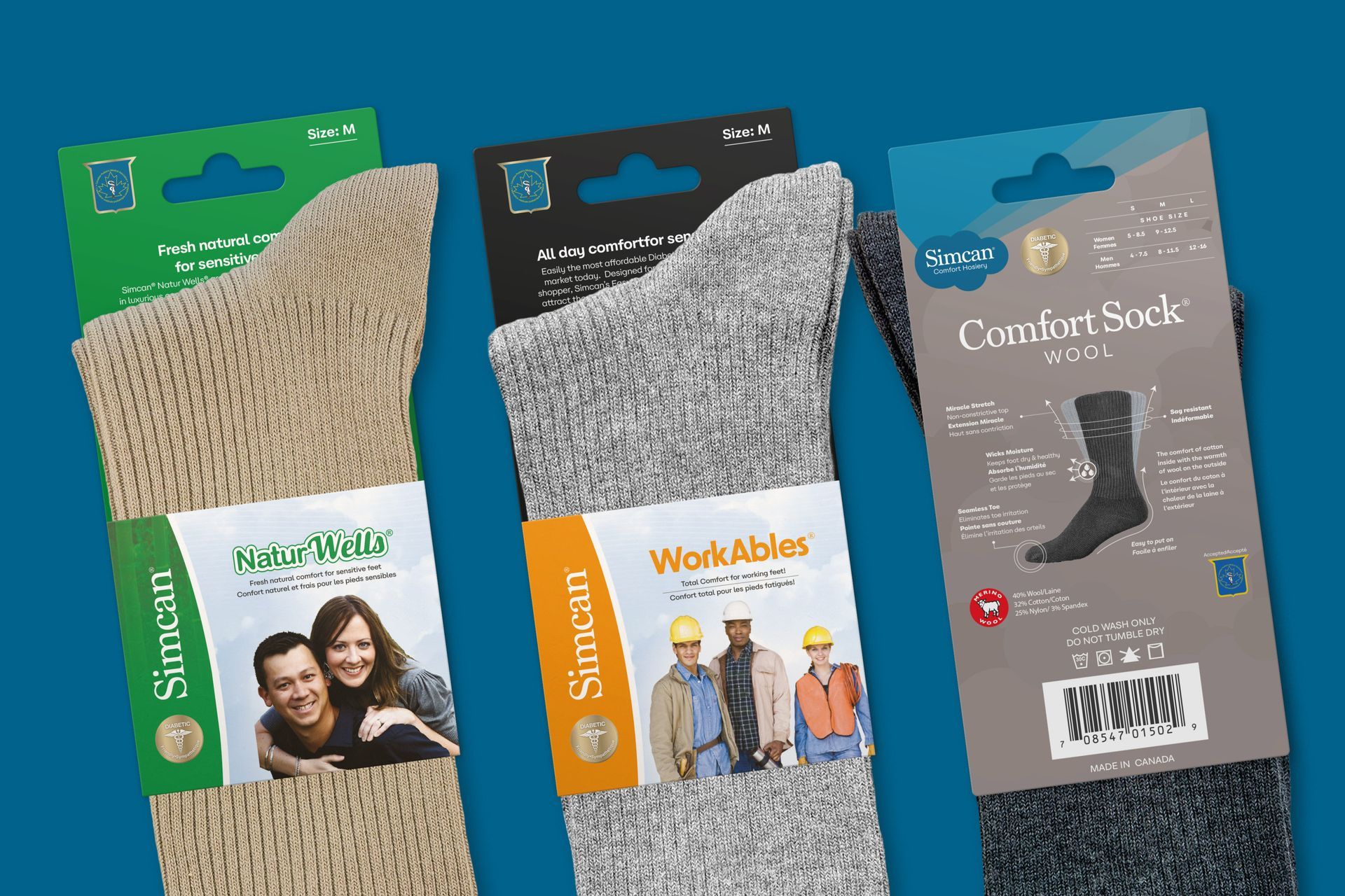 Simcan socks packaging and product branding strategy