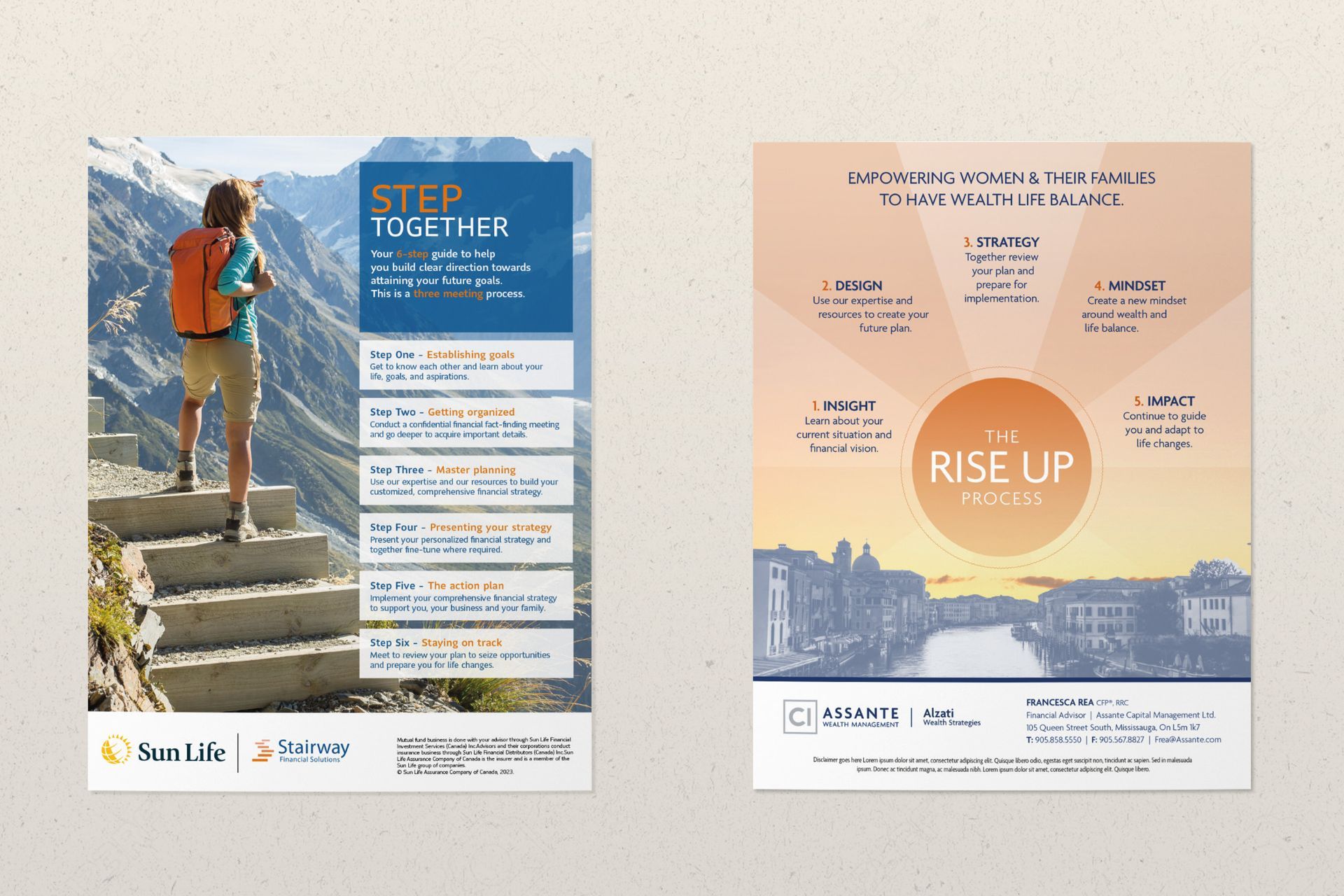 Sell sheets, brochures and branding design for financial advisor business.