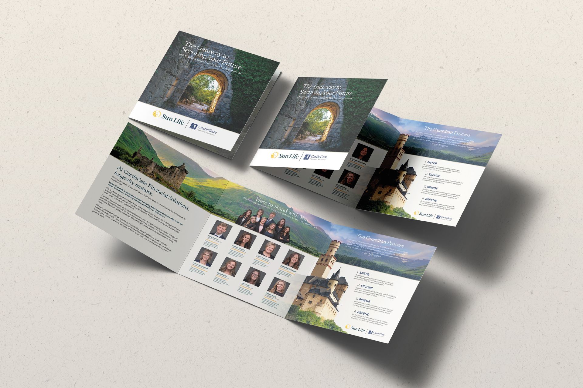 Custom brochure and branding design for financial advisor business.