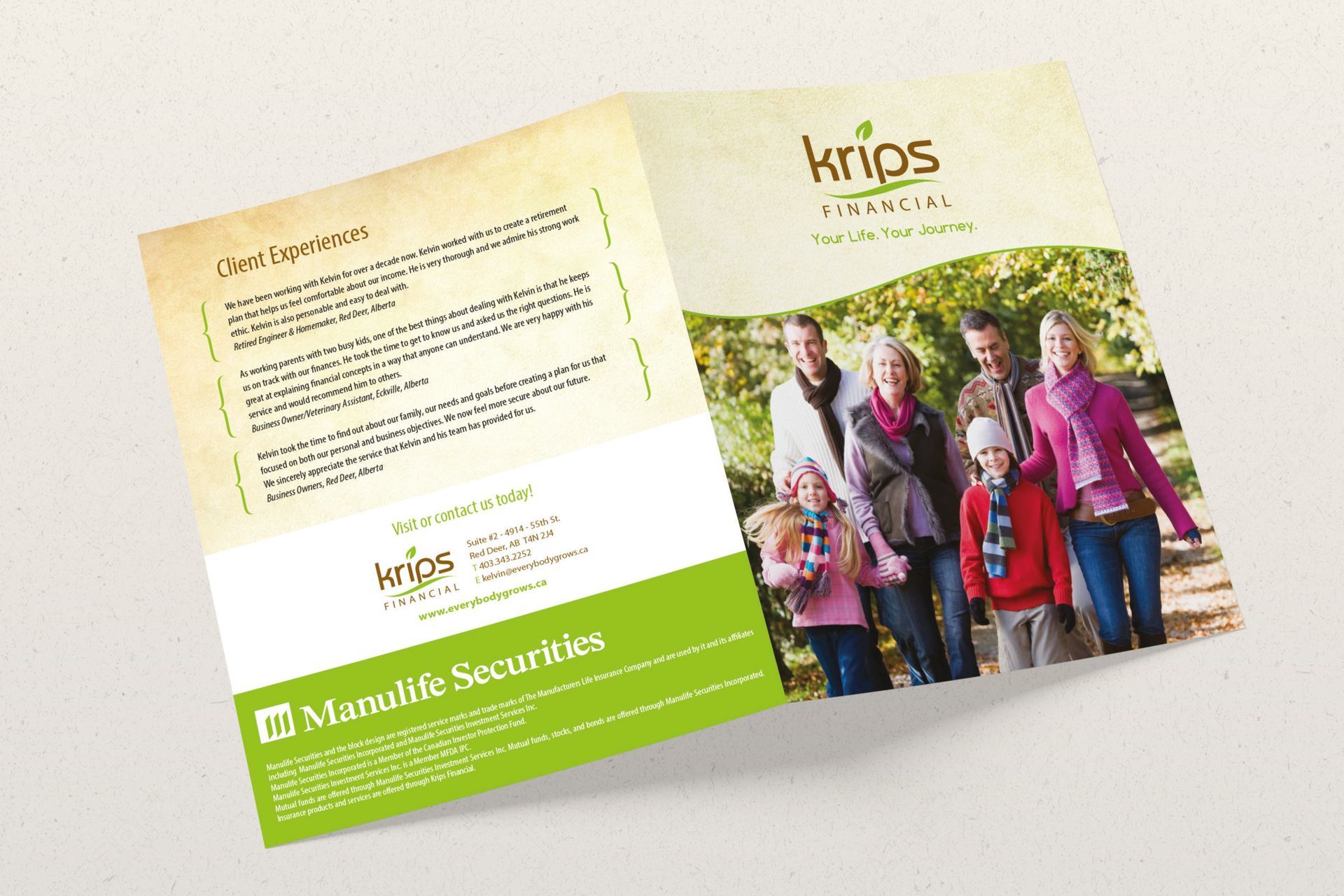 Custom brochure and branding design for financial advisor business.