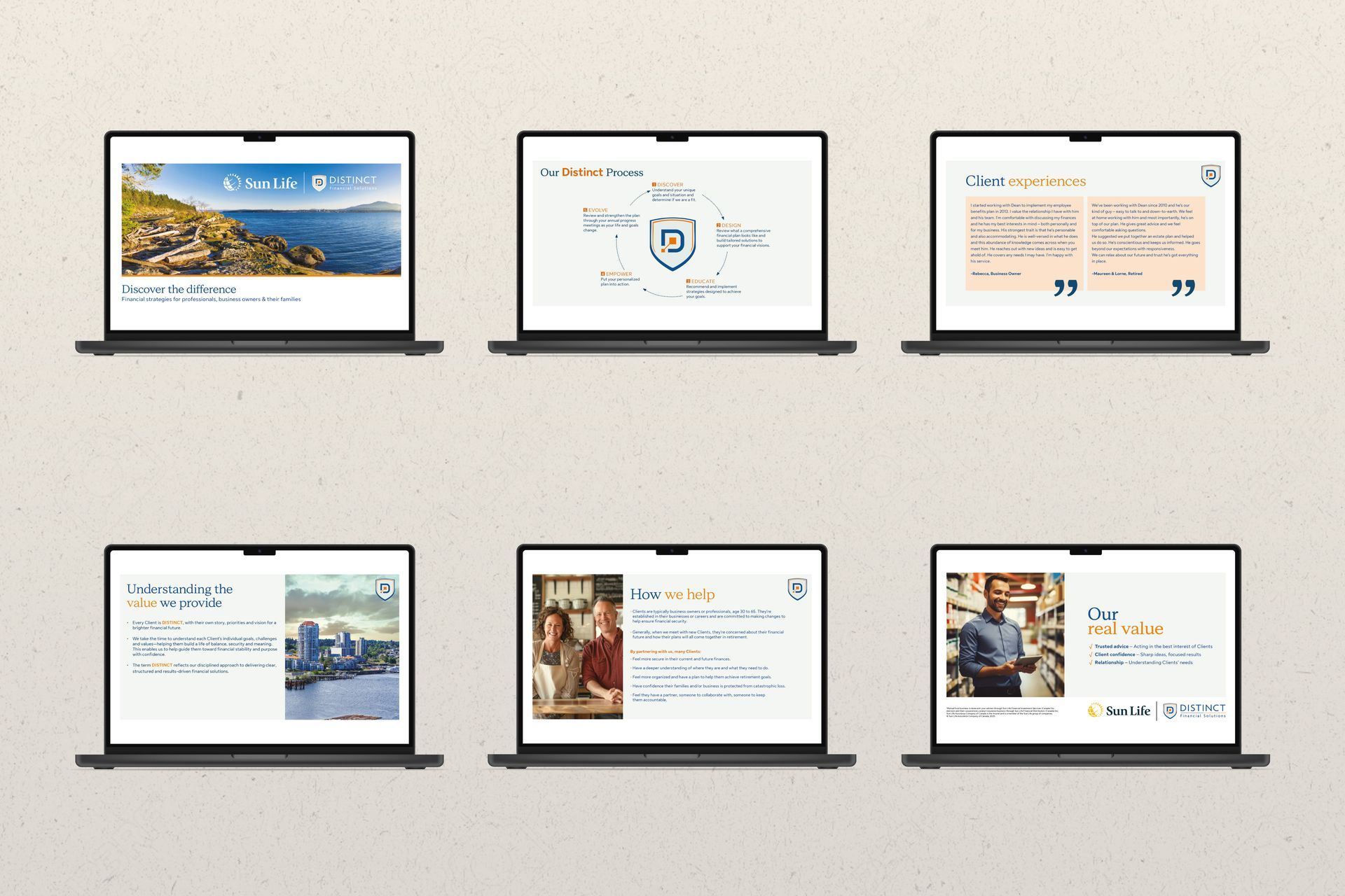 PowerPoint deck design for financial advisor business.