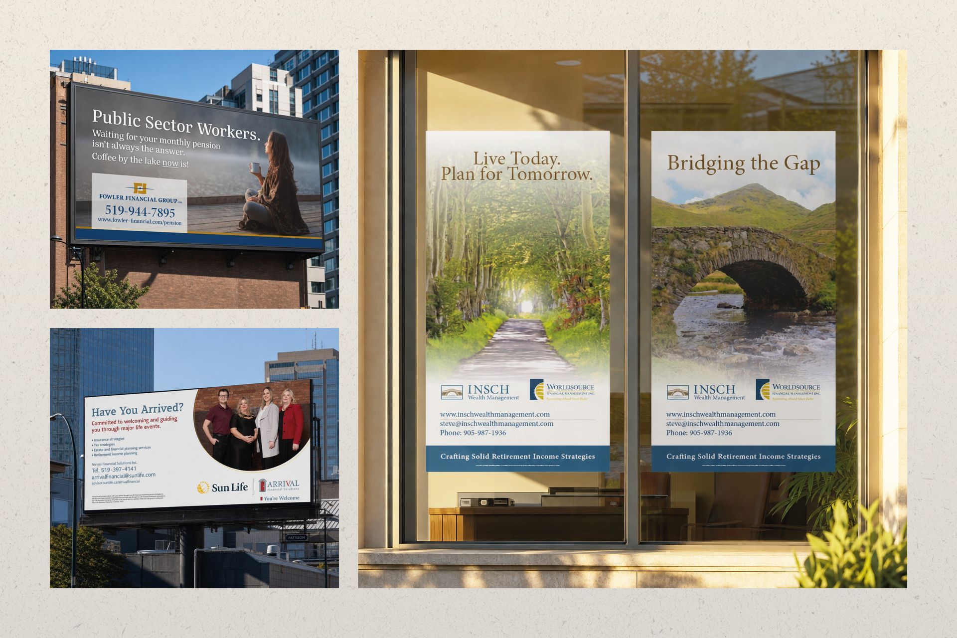 Sign design & billboard design for financial advisor businesses.