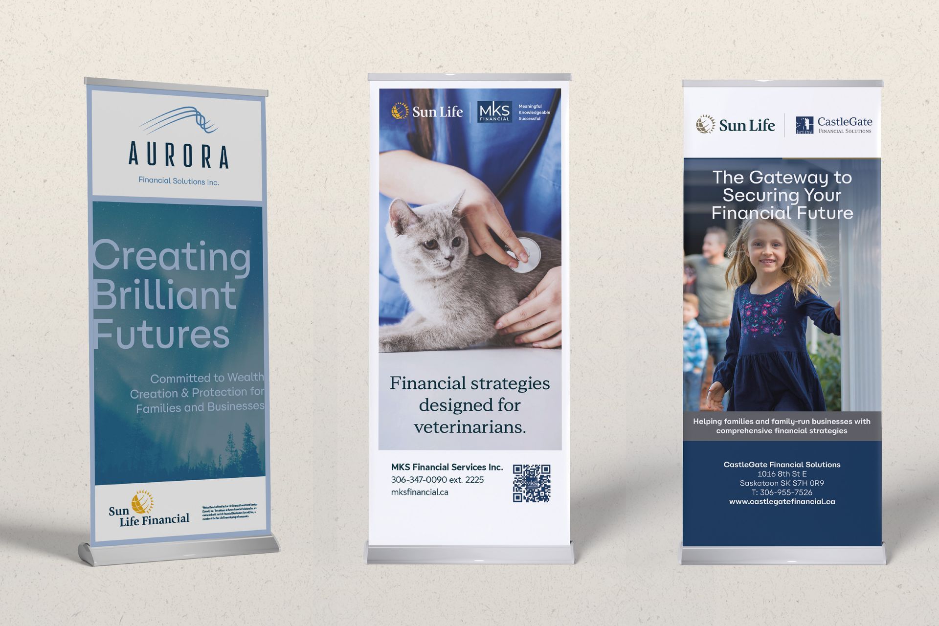 Pop up display design for financial advisor businesses.