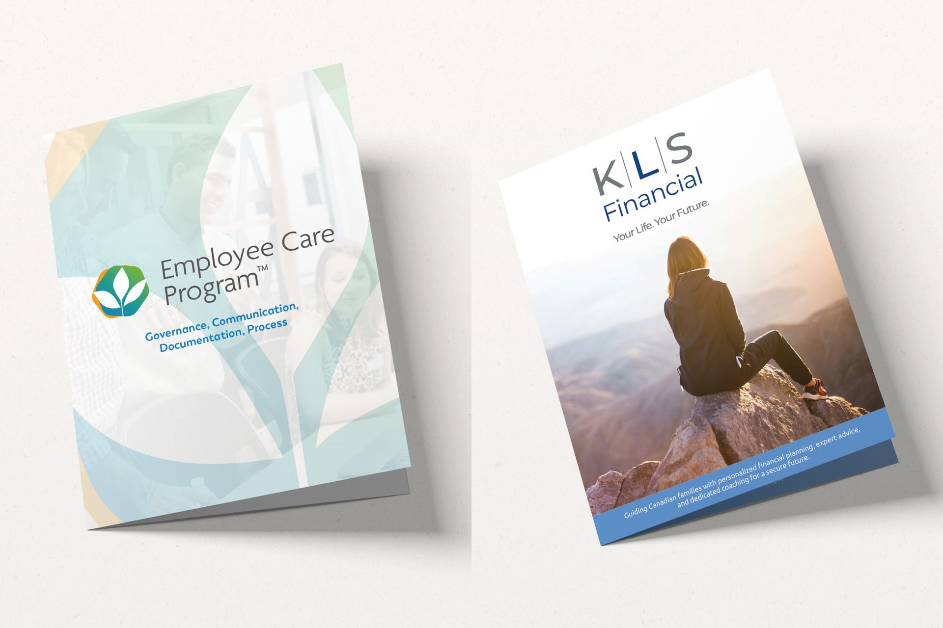 Brochures and branding design for financial advisor business.