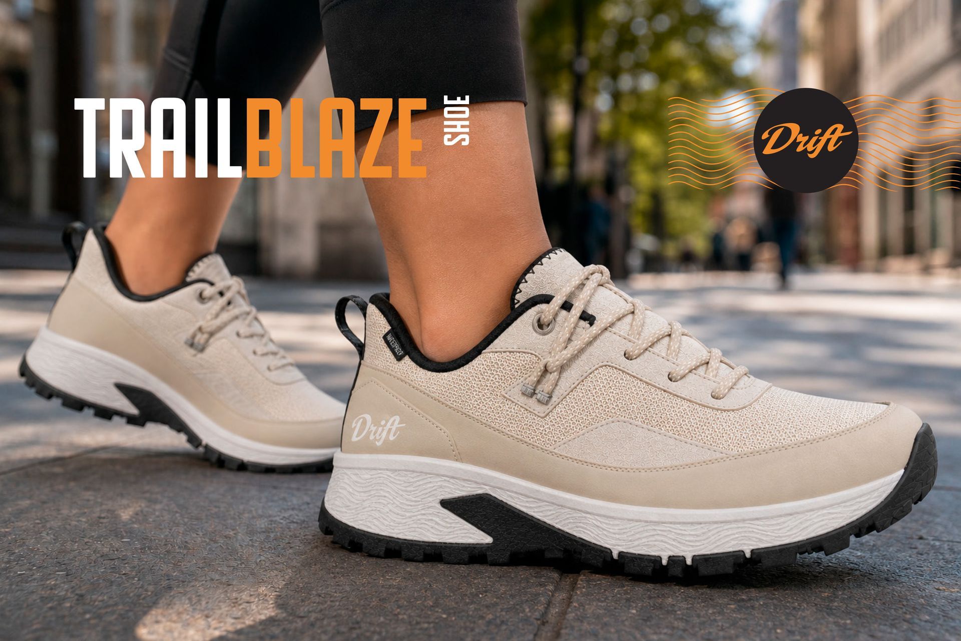 Drift footwear product branding and marketing