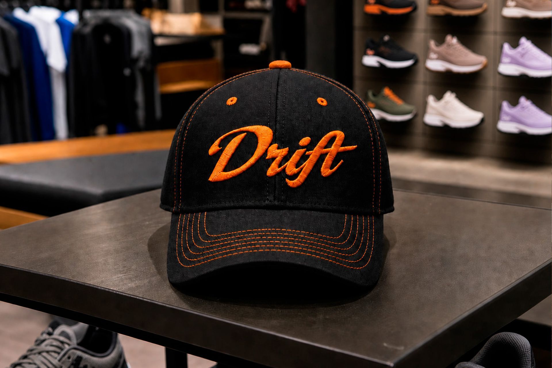 Drift footwear shoe and boot swag, hat