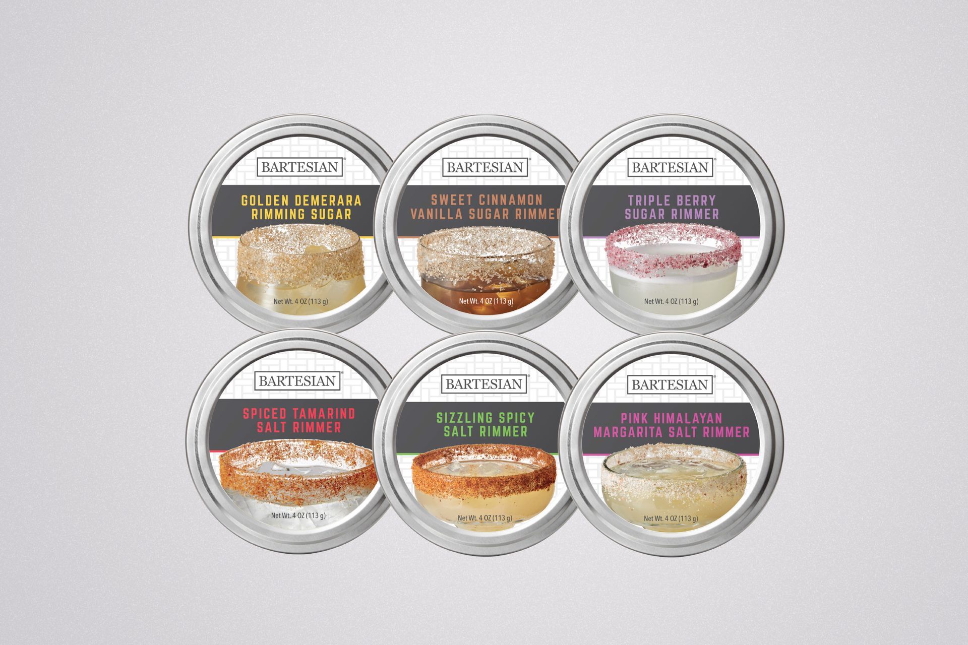 Rimming sugar and salts tins packaging design