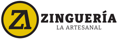 Logo circular amarillo y negro de Zinguería La Artesanal