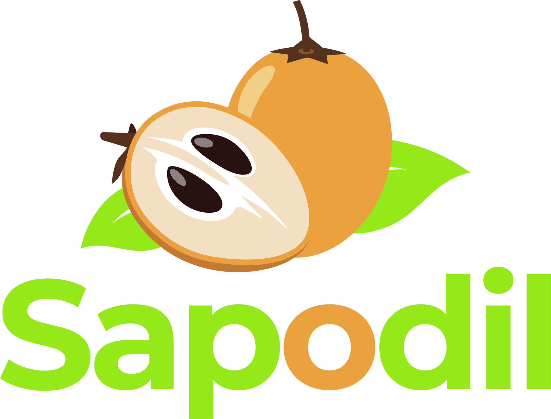 A logo for sapodil shows a fruit cut in half