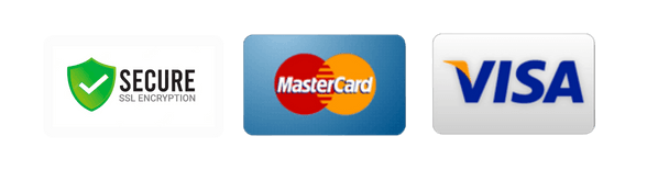 Three credit cards , mastercard , visa and secure , are shown on a white background.