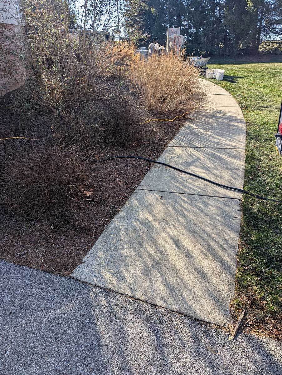 before replacing sidewalk