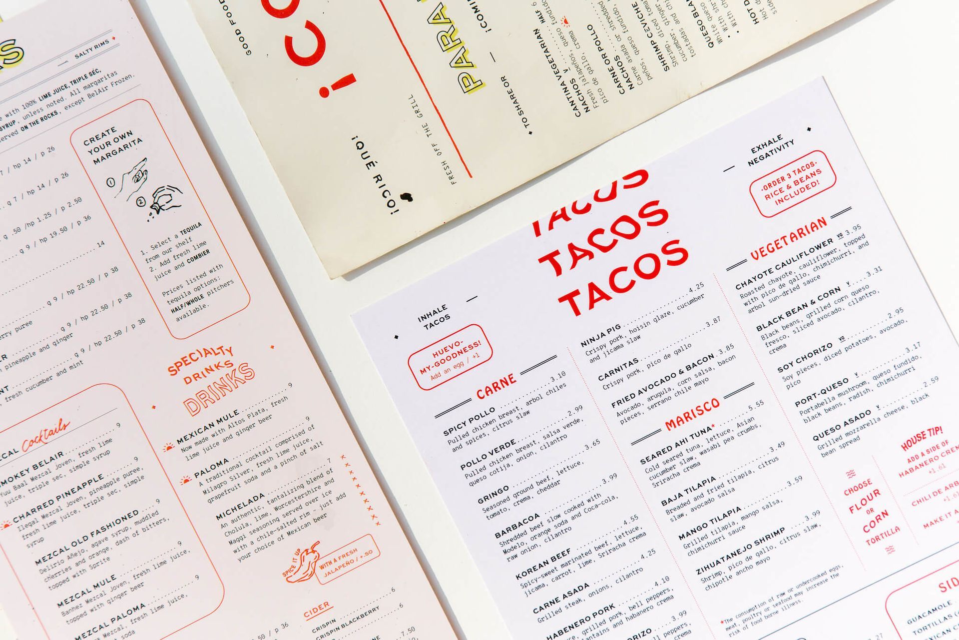 An image of the menu for Belair Cantina, featured in an article by The End Creative Agency