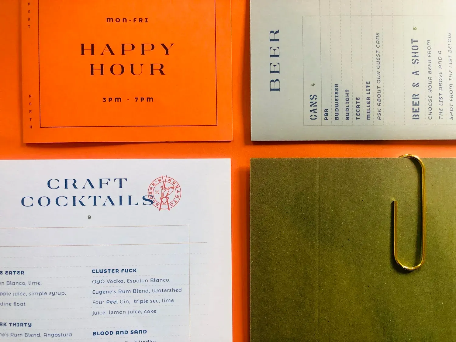 A menu design shown in an article by The End Creative Agency, a leading design studio in Perth