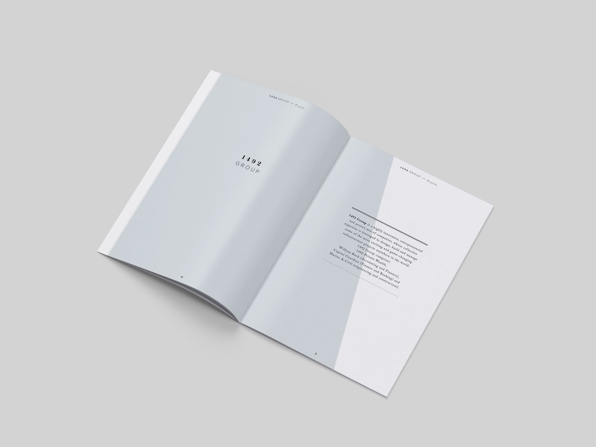 Double spread of a prospectus design created by The End Creative Agency, a graphic design agency based in Sydney