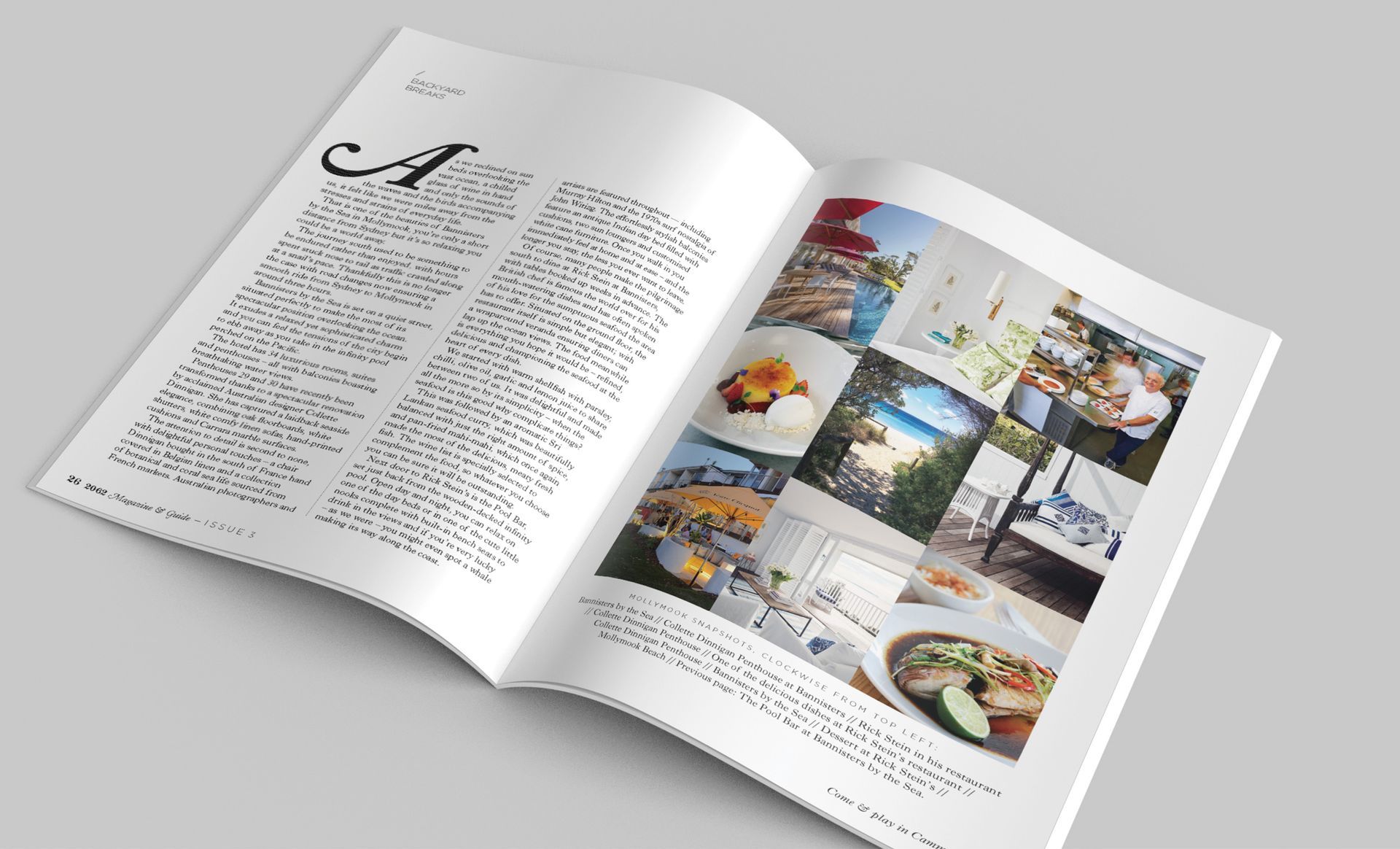 2062 Magazine spread with multiple images, designed by the graphic design agency The End Creative Agency in Sydney for Cammeray and surroundings