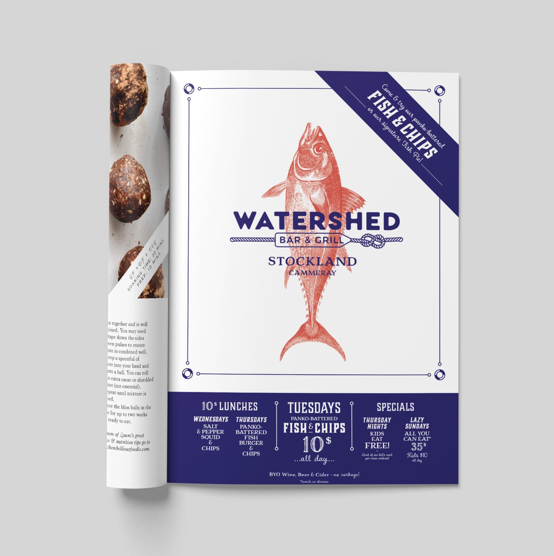 Custom ad for Watershed Bar & Grill, designed by the graphic design agency The End Creative Agency in Sydney for Cammeray and surroundings