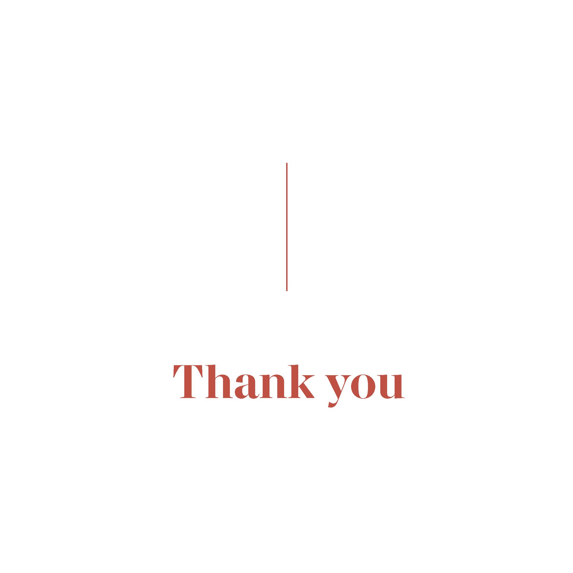 Thank you page from the Acumen Corporate Property proposal design, featuring a serif typography with a corporate and professional tone.