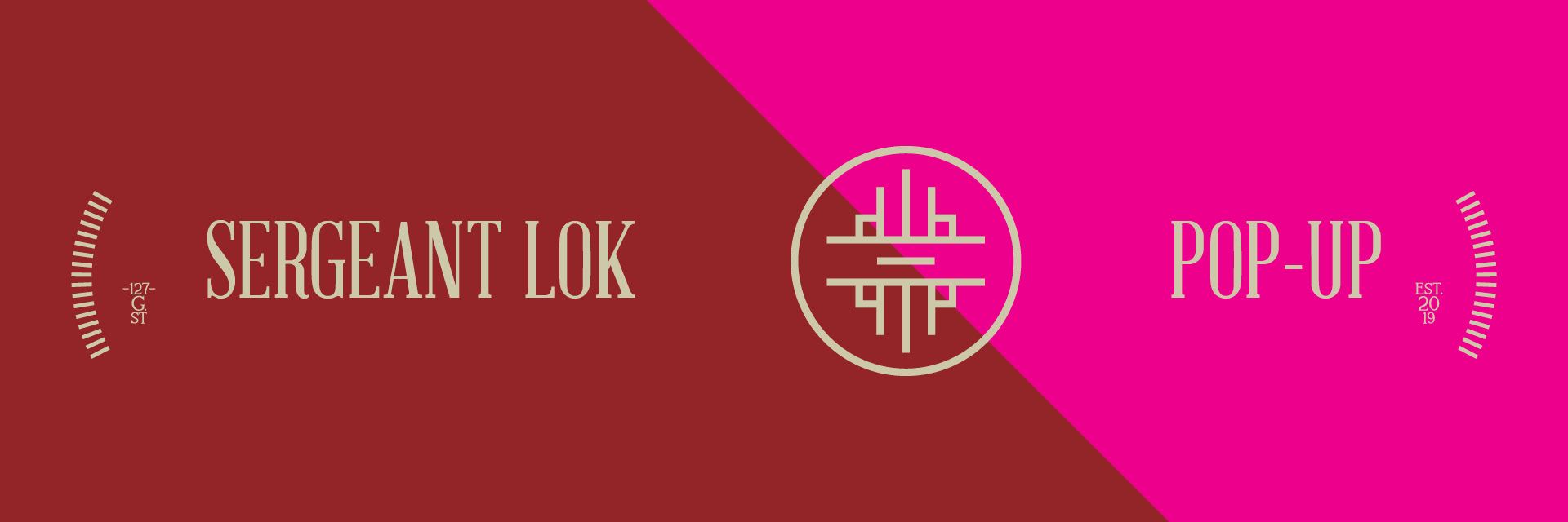 A banner design for Sergeant Lok's Pop-Up, created by The End Creative Agency, a Sydney-based graphic design agency.
