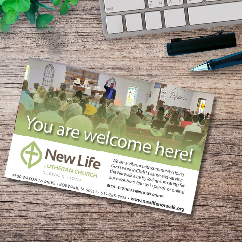 New LIfe postcard sample