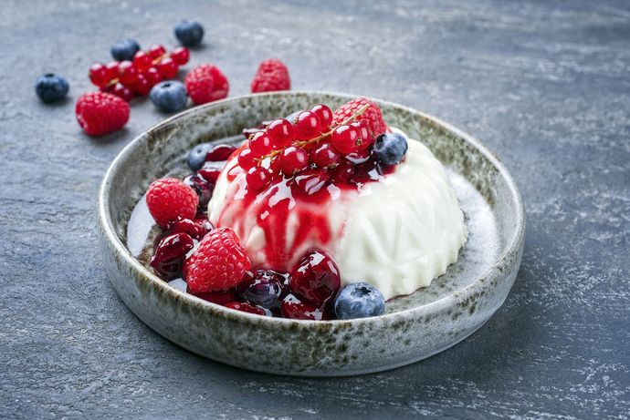 panna cotta ai frutti di bosco