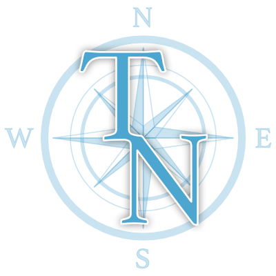 A compass with the letter n in the center