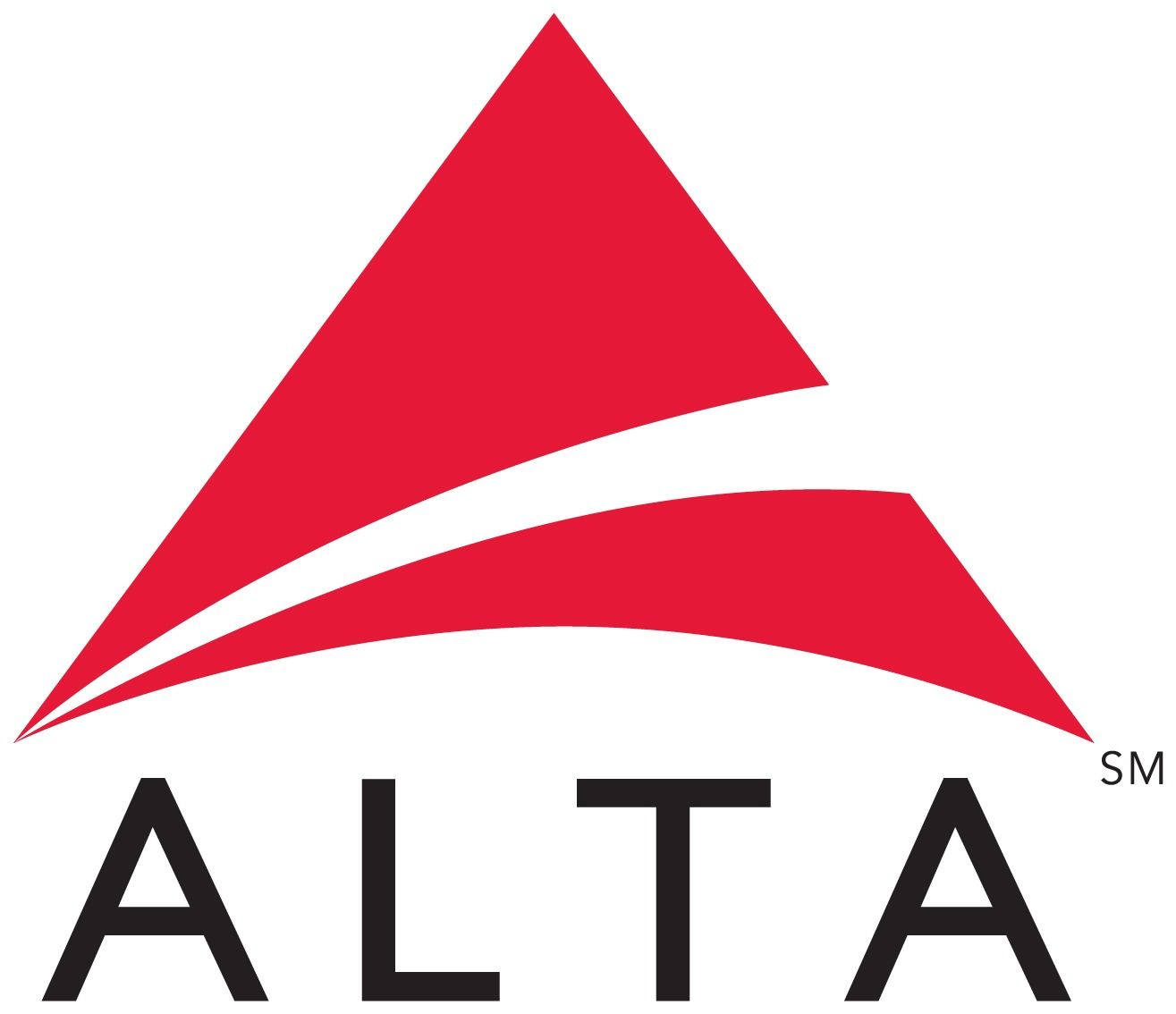 ALTA logo with a red stylized triangle and curved swoosh above black text