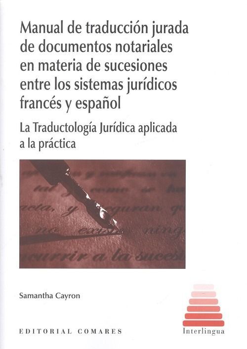 Portada de libro en español sobre traducción jurídica y sucesiones entre el francés y el español.