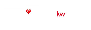 A red heart with the letters kc on it is on a white background.