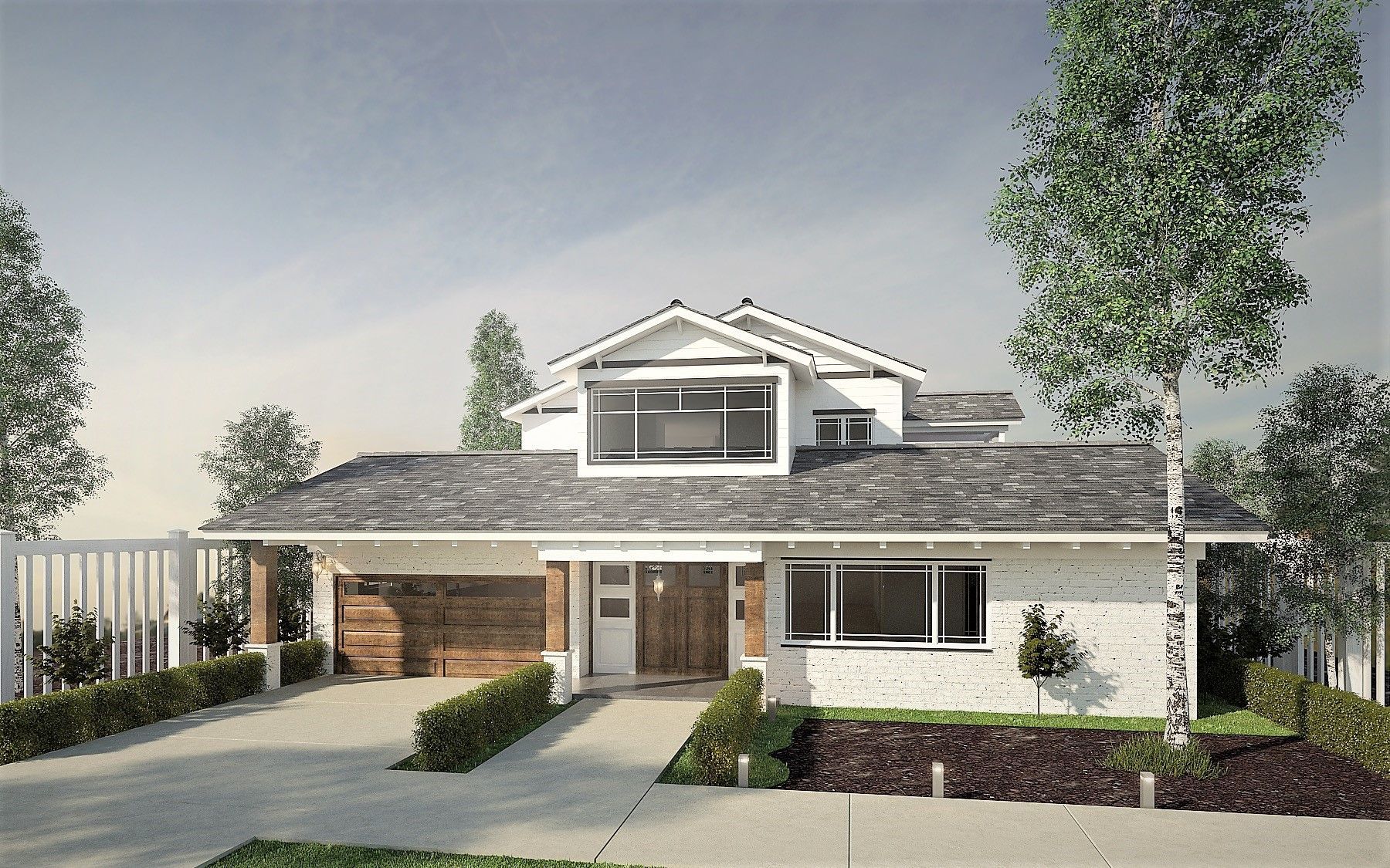 Denver garage door spring repair Family holding hands walking trail evergreen trees fog