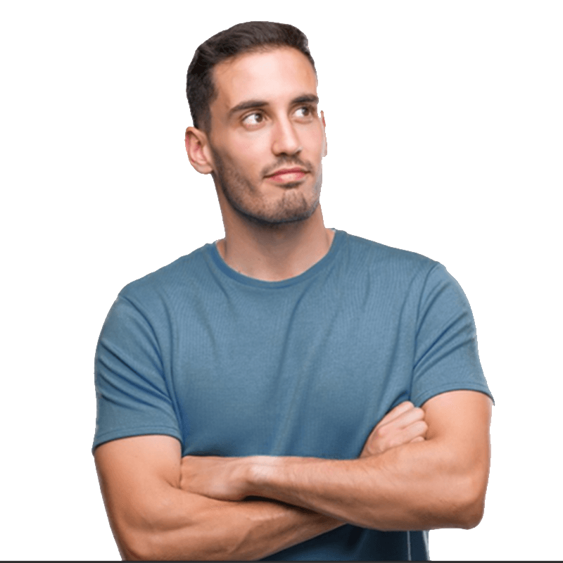 Denver garage door repair brown haired white male Man looking to the sky