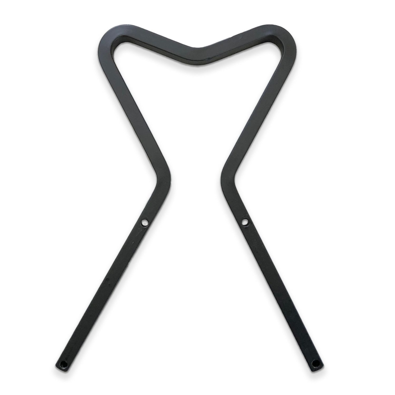A black metal object with a heart shaped design on it