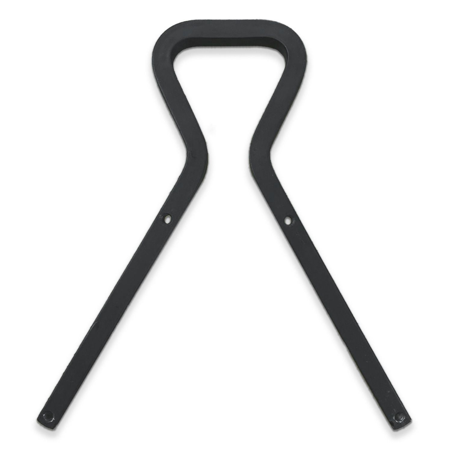 A black letter r is shown on a white background