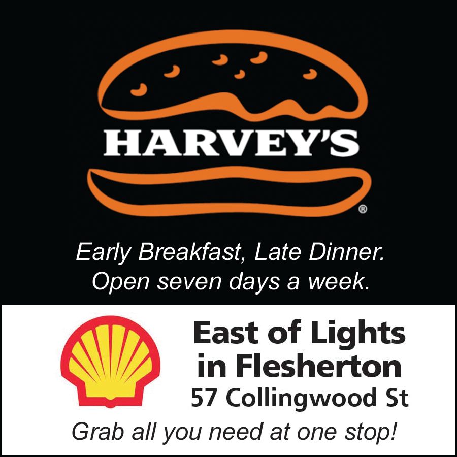 Harvey's Flesherton and Shell Gas station ad.