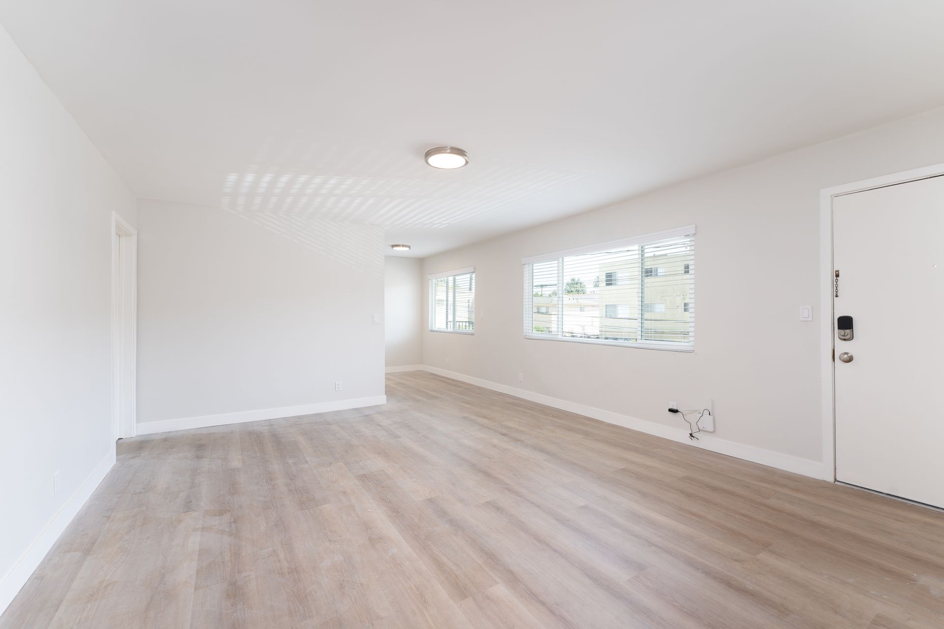 Spacious living room in Oasis West apartment