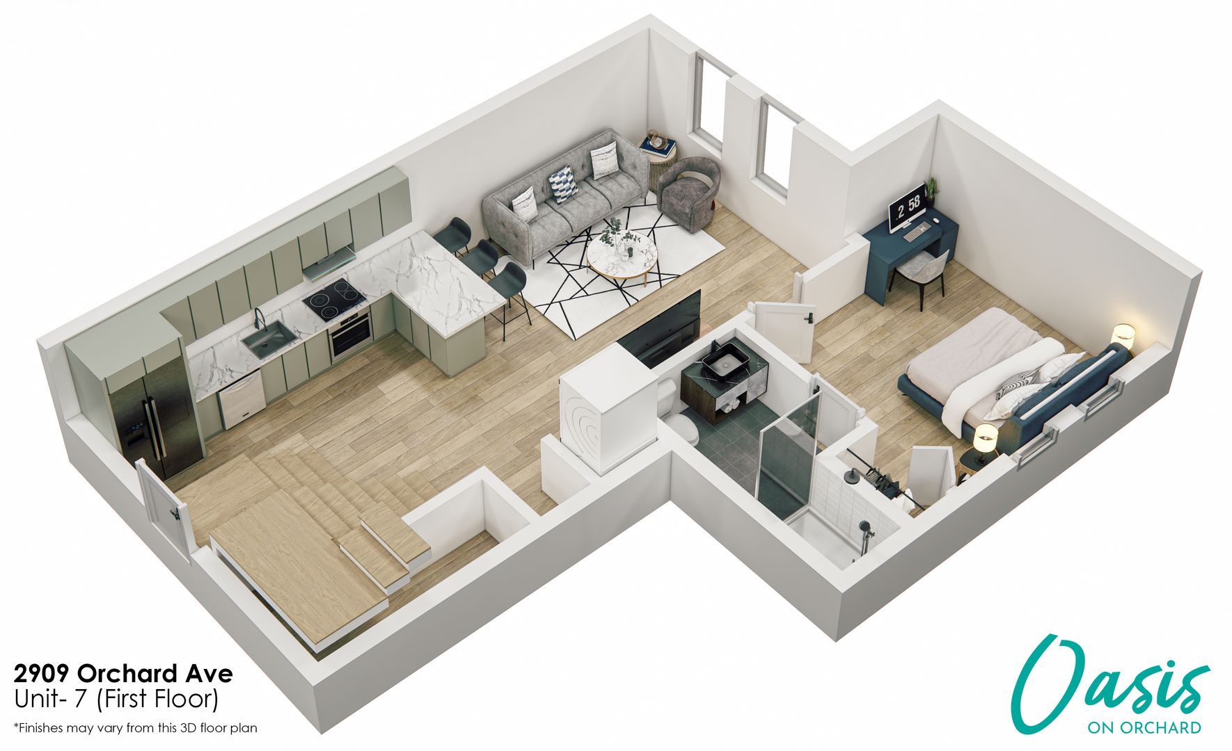 Open concept layout at Oasis at the Orchard rental property