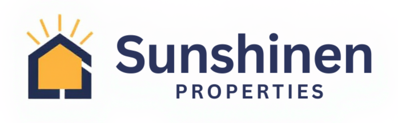 Logo for Sunshinen Properties with a house and sun design.